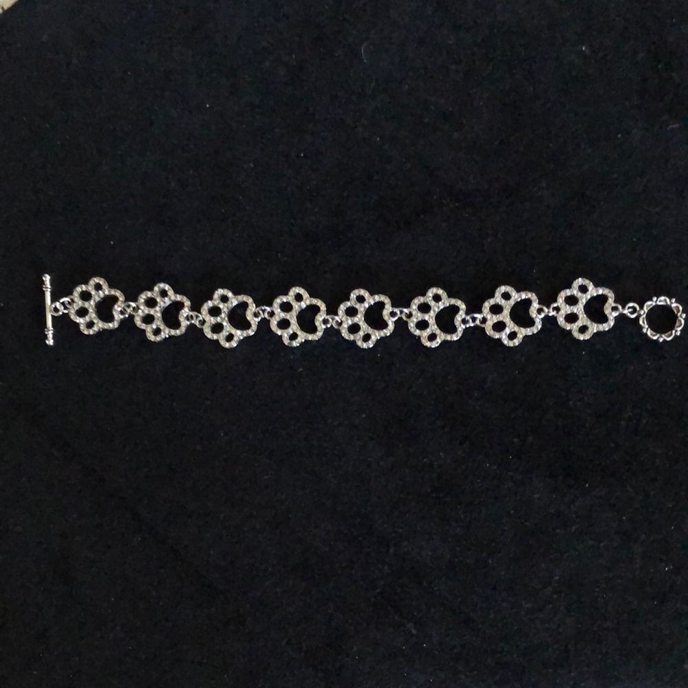 Elegant Silver Floral Dog Lovers Bracelet